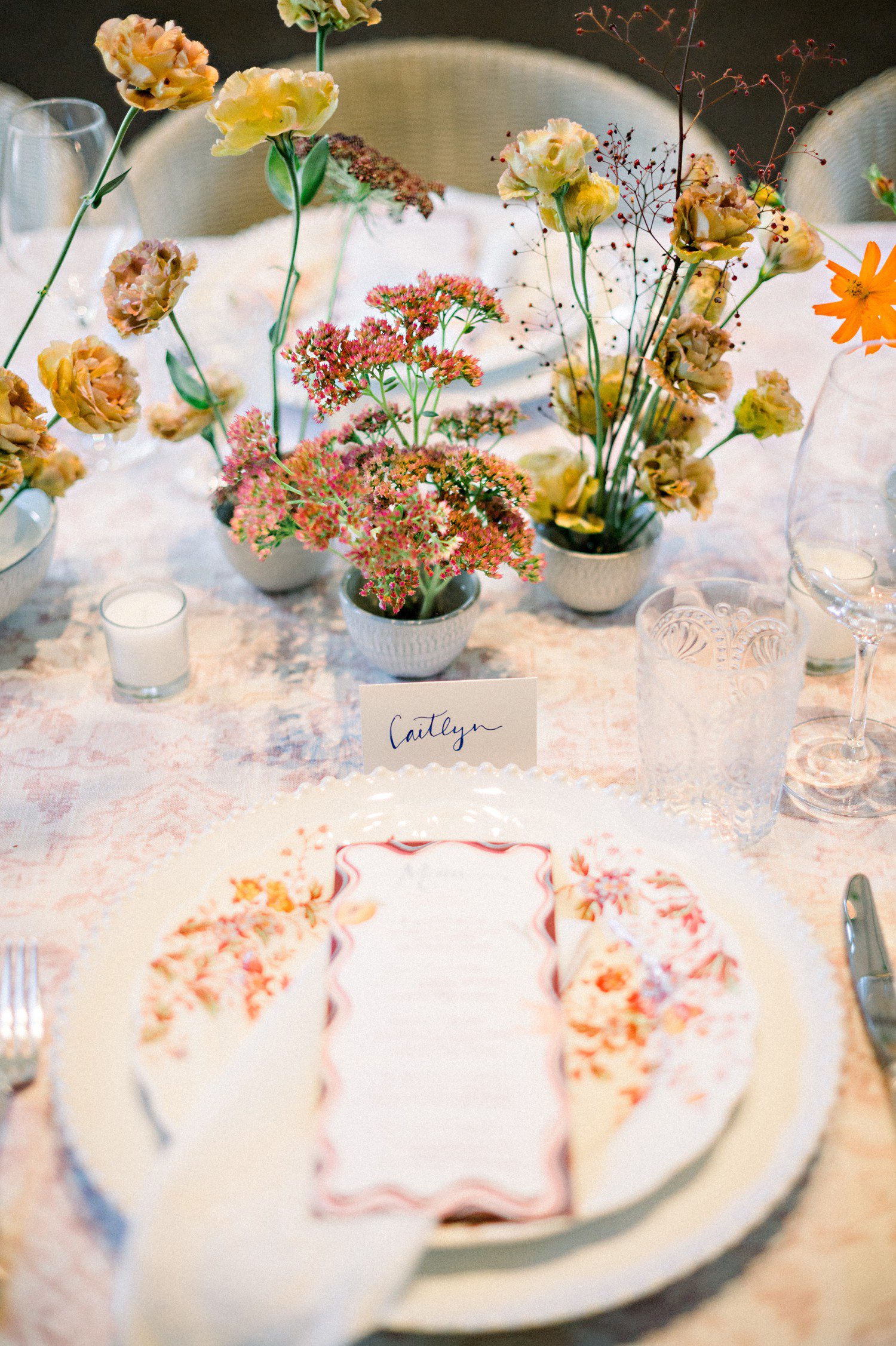 Fall Wedding Table Setting for Bride