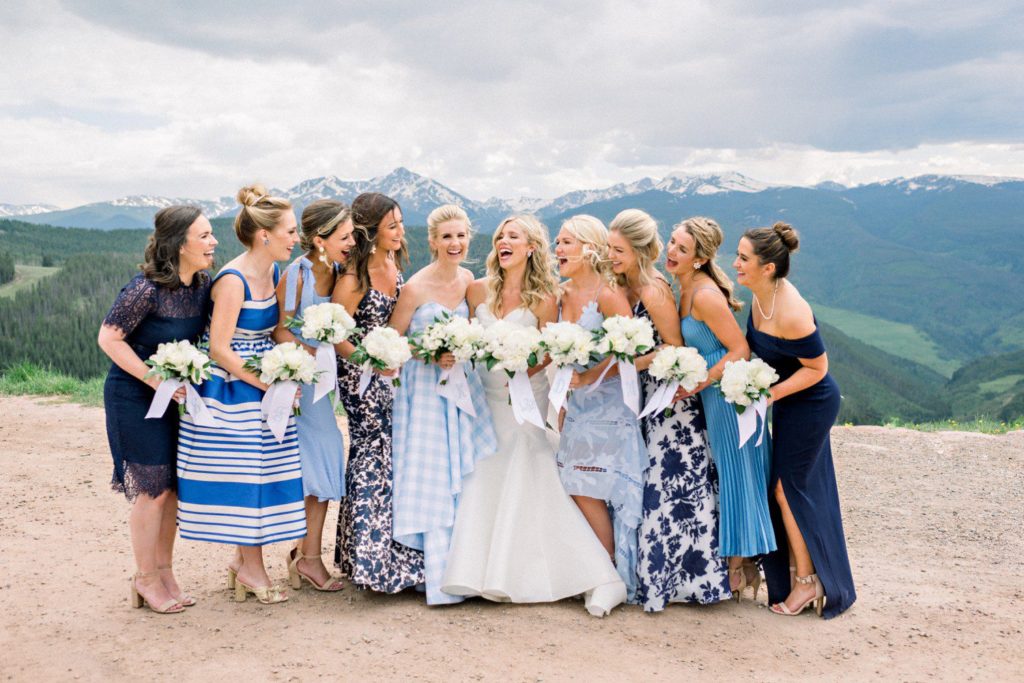 Bridesmaid Photos Vail Mountain Wedding Deck