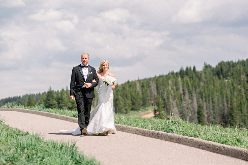 Bride and Father Vail Mountain Wedding
