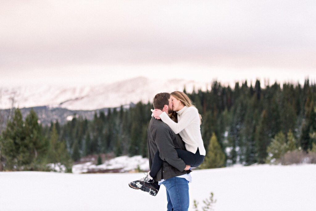 Winter Engagement Session in Vail Colorado
