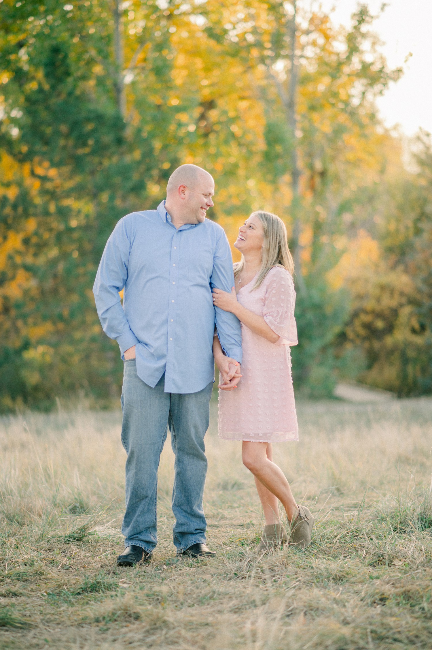 Denver engagement session with fall colors.