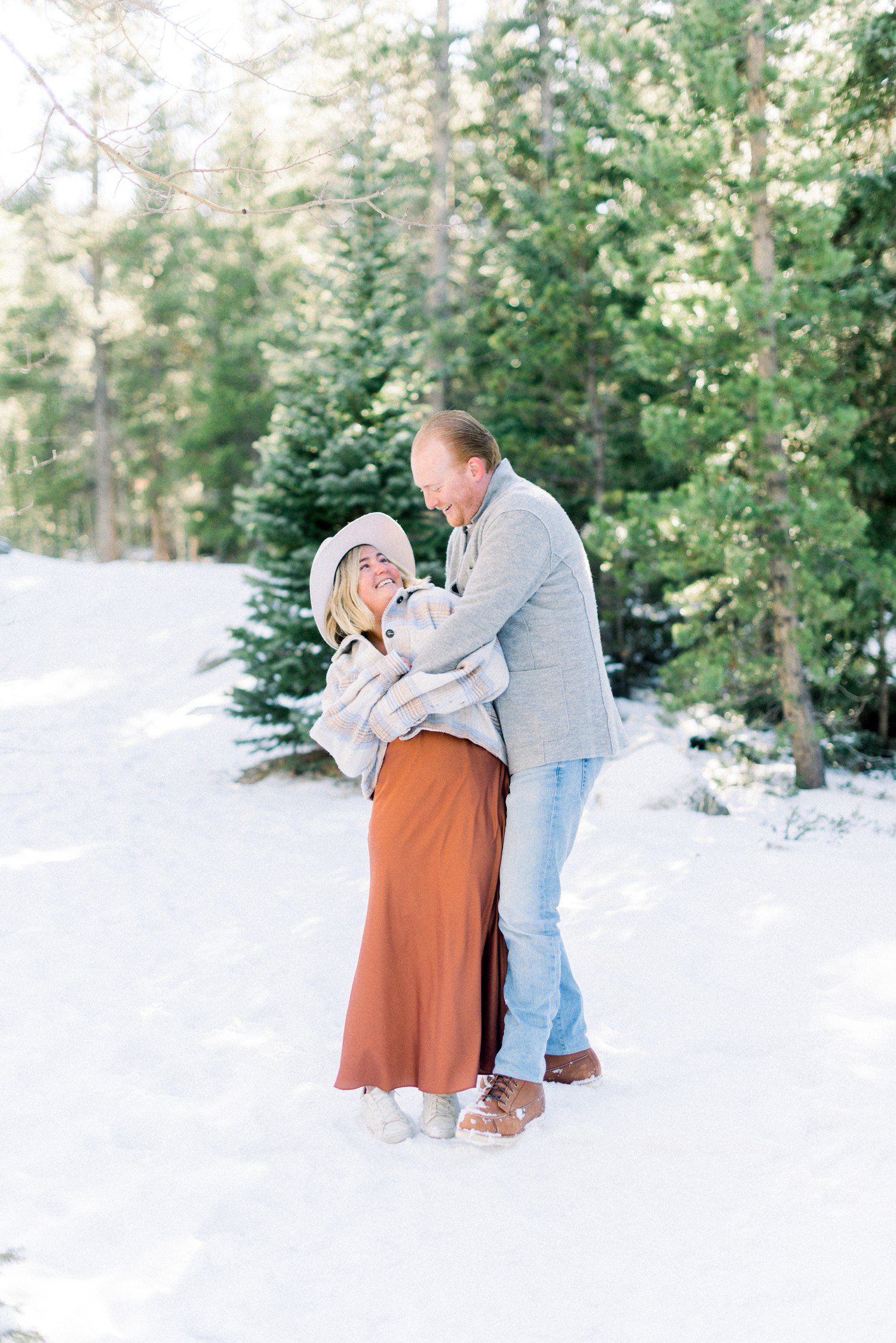 Colorado Engagement session at Officer's Gulch in winter.