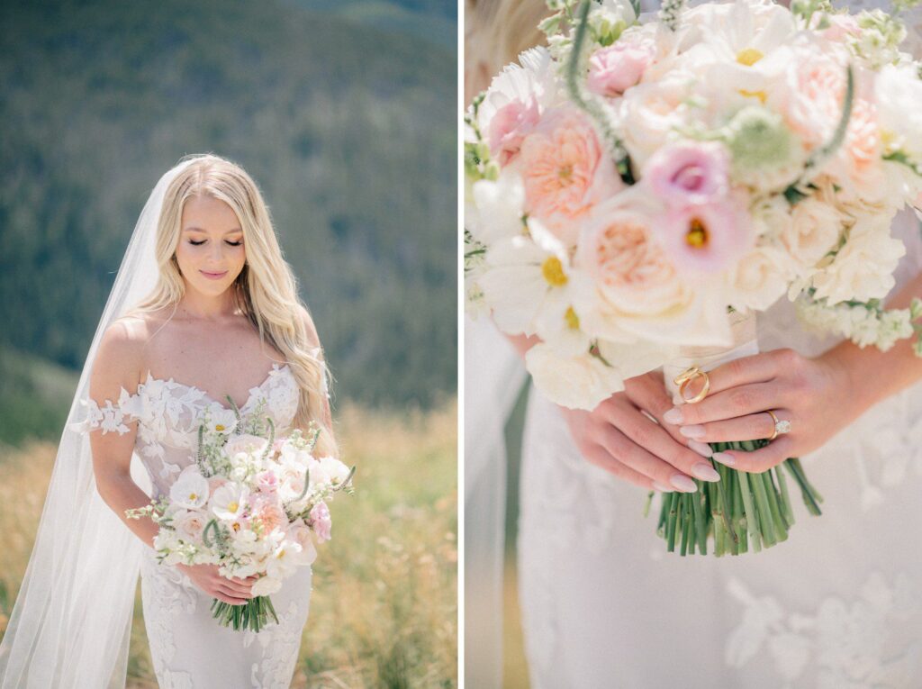 Vail bridal portraits on Vail mountain. 