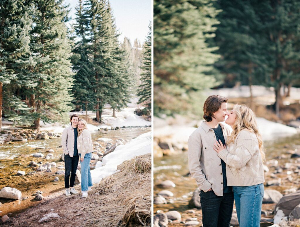 Winter engagement session in Vail Colorado. 