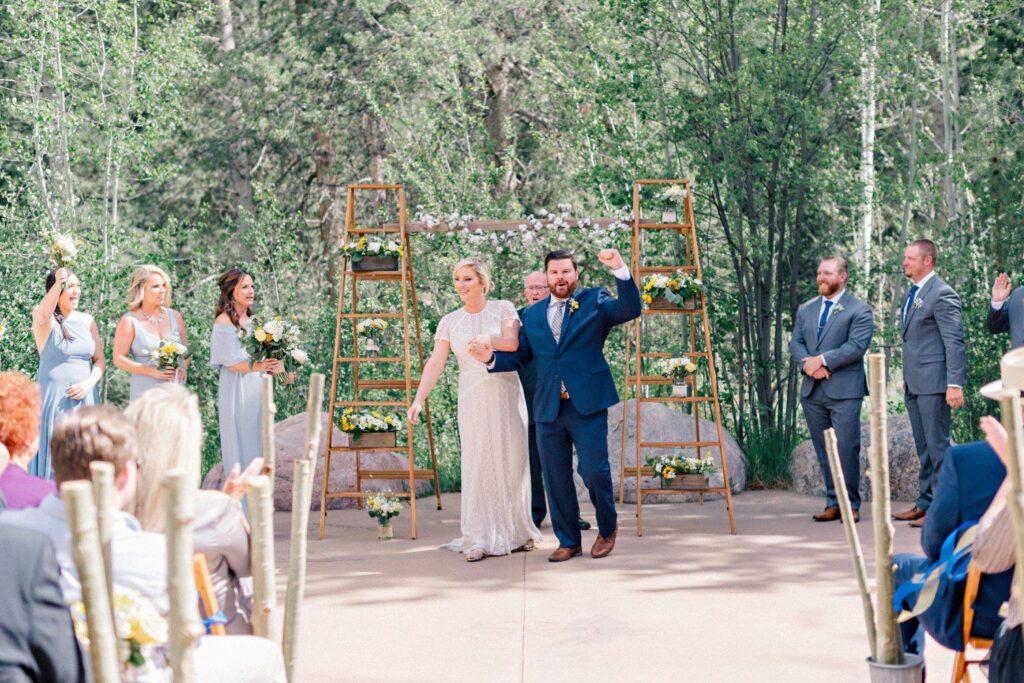 Vail Wedding at Donovan Pavilion wiht outdoor ceremony. 